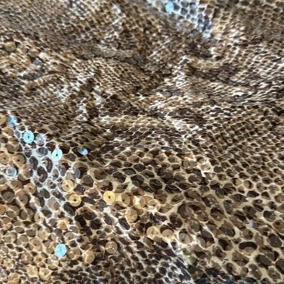 Designer Evening Gown with Halter Top in Snake Print with Scattered Sequins. - Picture 6 of 6